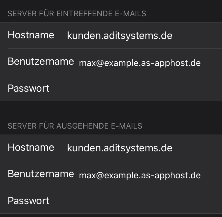 IMAP für E-Mails unter iOS